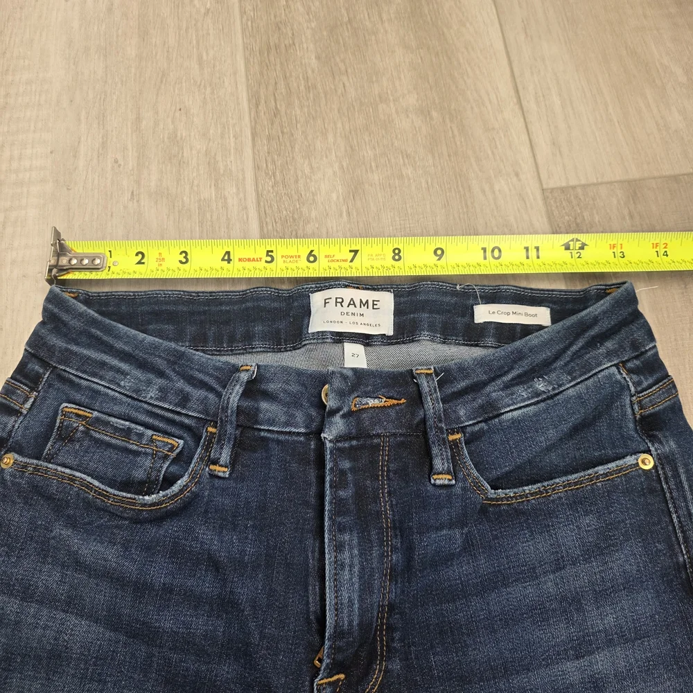 FRAME Le Crop Mini Boot Jeans Size 27 Dark Wash High Rise Flare Denim - Picture 6 of 16
